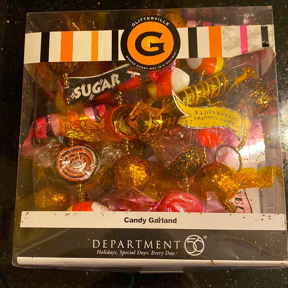 Vintage GLITTERVILLE Department 56 Halloween Garland 6 ft